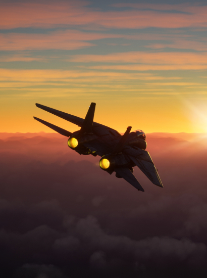 Silhouette,Of,Militar,Aircraft,Flying,Over,The,Clouds,In,Amazing